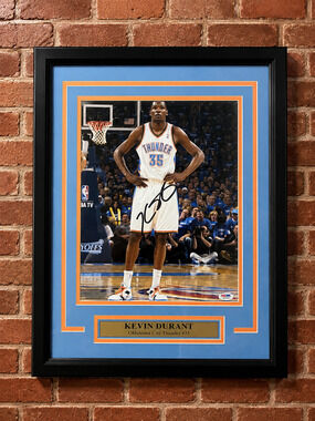 Kevin Durant Signed Autographed Framed Oklahoma City Thunder 11x14 Photo PSA DNA